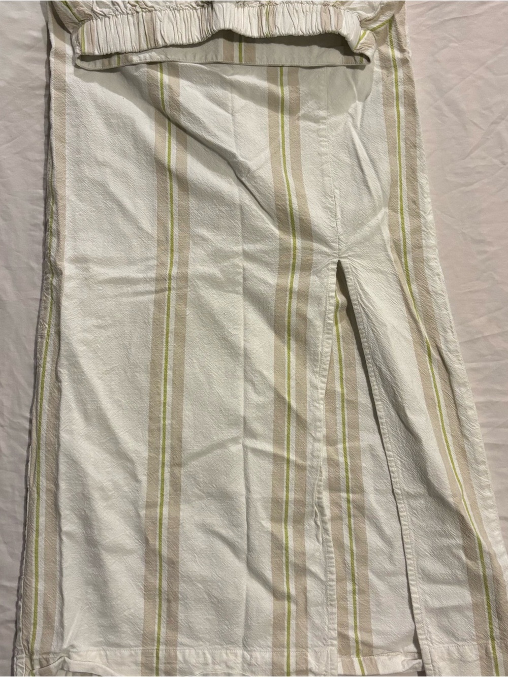 a new day Cream White Chinos with Green and Tan Stripes